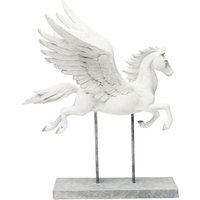 Kare Design Deko Objekt Pegasus, kunstvolles Accessoire in Pferde Form, weiße Pegasus Figur mit Sockel als Dekoration für den Wohnbereich (H/B/T) 55,6x45,8x25cm