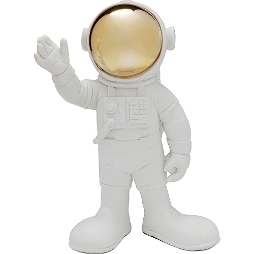 Kare Design Deko Figur Welcome Astronaut, Weiß, Polyresin, Unikat, Handbemalt, 27x21x13cm (H/B/T)
