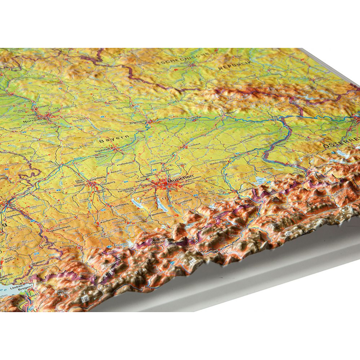 Georelief 3D Reliefkarte Deutschland 2
