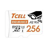 TCELL High Endurance 256 GB microSDXC Speicherkarte mit Adapter für Dashcams, Heimüberwachung, CCTV – A2, UHS-I U3, V30, 4K, Micro-SD-Karte, Lesen/Schreiben bis zu 100/80 MB/s, Full HD & 4K UHD Microsd