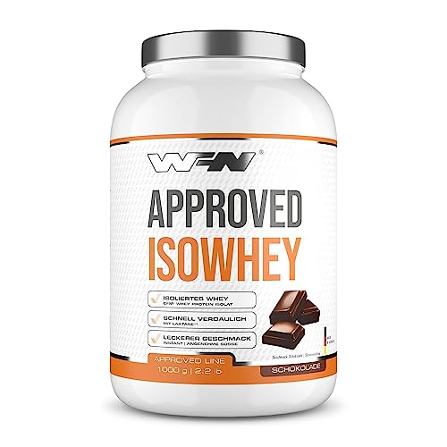 WFN Approved Isowhey - Schokolade - 1 kg Dose - Laktosefreies Eiweißpulver - CFM Molkenproteinisolat - Sehr gut löslich - 33 Portionen - Made in Germany - Extern laborgeprüft