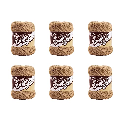 Lily Sugar'N Creme-Jute-Garn – 6 Packungen mit 71 g – Baumwolle – 4 Medium (Kammgarn) – 120 Meter – Stricken/Häkeln