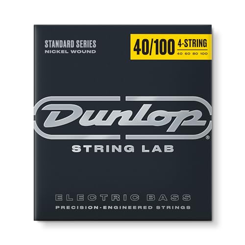 Dunlop DBN40100 Saiten für Bassgitarre (40-100, Edelstahl, Nickel, Spannung: light), 4er Satz