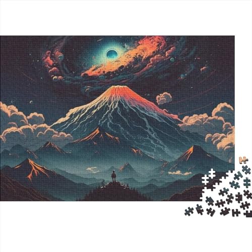 Mount Fuji Puzzle 500 Teile Holzpuzzle Erwachsene und Jugendliche Heimdekoration Intellektuelles Spiel Wandkunst 500 Teile (52 x 38 cm)