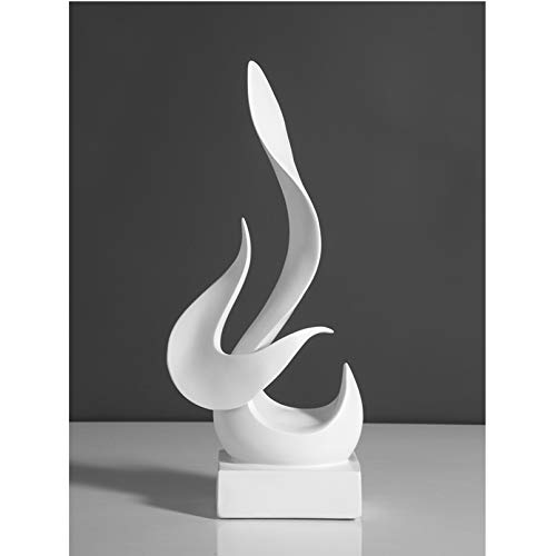 Pevfeciy Abstrakte Skulptur Minimalist Modern Hotel Flamme Form Verzierungen Verein Weinschrank Salon Anzeigen-Skulptur-Verzierung,Weiß