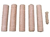 pemmiproducts Unkrautschutzmatte aus Kokosfaser, 150 x 50 cm, 7 mm dick, 5er Pack, incl. 15 m Kokosseil(EUR 6,99/Stück), Winterschutzmatte, Pflanzenschutzmatte, Kompostabdeckmatte,Kokosmatte