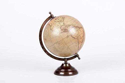 DRW Globus aus Metall und grüne Karte 20 cm