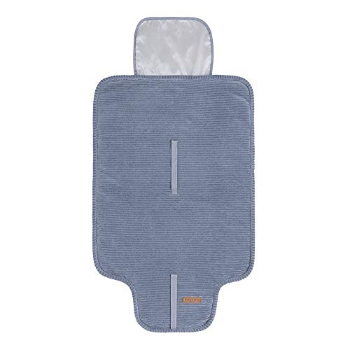 BO Baby's Only - Wickelunterlage Sense - Wickelauflage - Ideal für unterwegs - Mit praktische Tasche für Wickelzubehör - Einfach zusammenfalten - Cordsamt - Vintage Blue