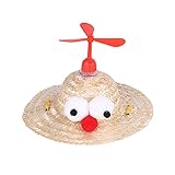 Z-LIANG Lustiger Stroh Sommer Regenschirm Hut Hund Hund Dekoration Spielzeug Hundebedarf Mode Helm Pet Hat (Color : Eyes, Tamaño : L)