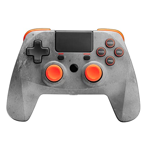 snakebyte PS4 GAME:PAD 4 S Wireless Bluetooth - Rock Special Edition - Grau/Orange - kompatibel mit allen PlayStation 4 Modellen