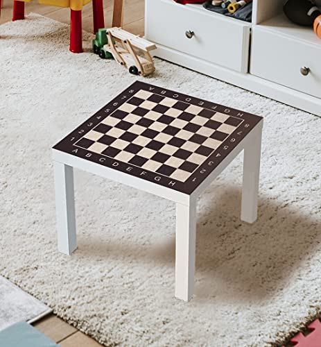 MyMaxxi | selbstklebende Tischfolie blasenfrei verkleben Schachbrett Schach 02 Spielfolie kompatibel mit IKEA Lacktisch 50 x 50cm Aufkleber Sticker Kinderzimmer Spieltisch Brettspiele