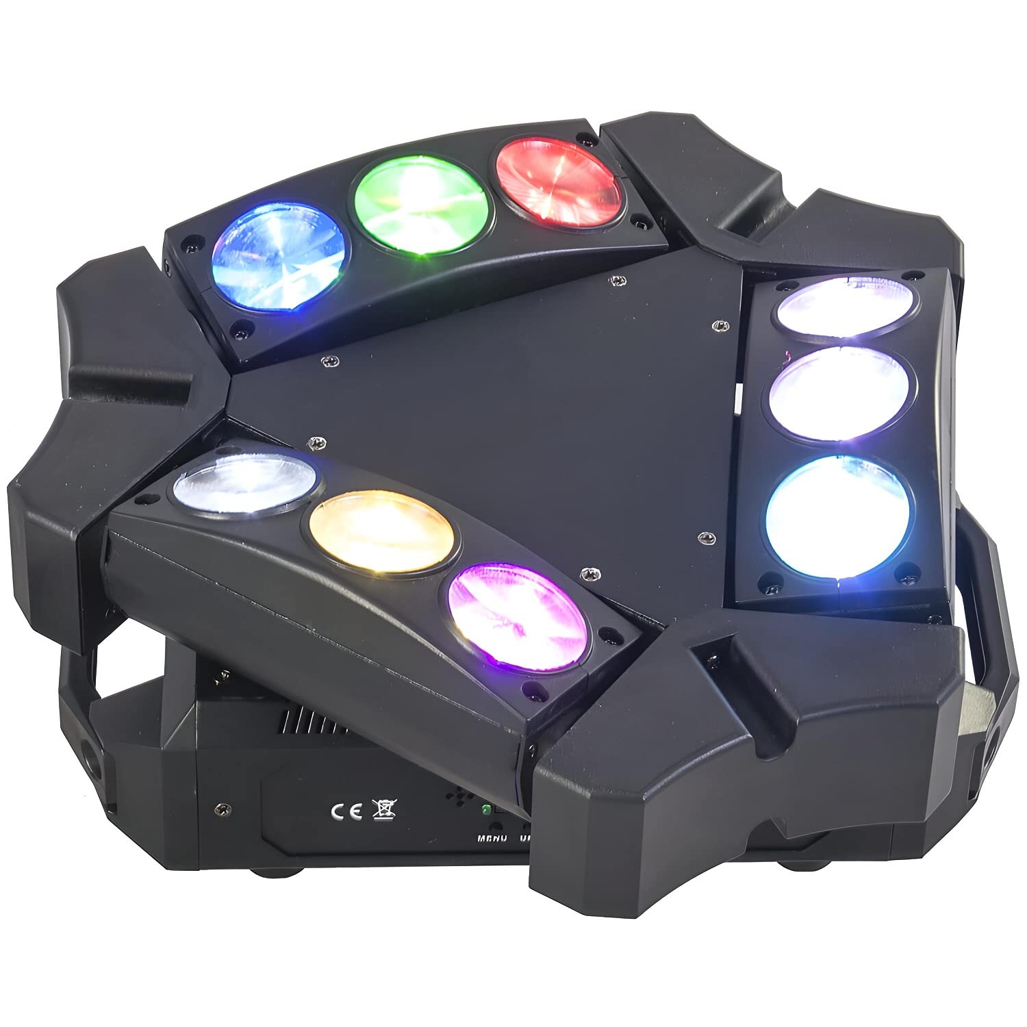 Ibiza - 9BEAM-MINI - Spinne mit dynamischem Lichteffekt aus 3 CREE RGBB LEDs mit je 10W - Schwarz