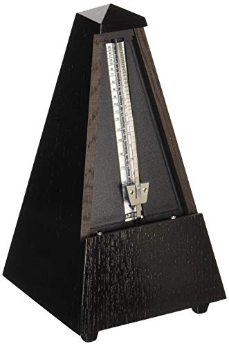 Wittner Taktell Pyramidenform Metronom Holzgehäuse mit Glocke Eiche schwarz-matt