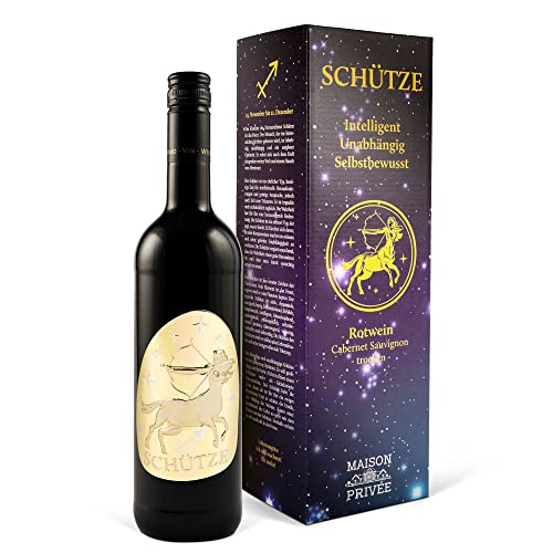 Wein Geschenk für das Astrologie Sternzeichen Schütze (0,75 l) Rotwein (Cabernet Sauvignon, trocken, Italien)