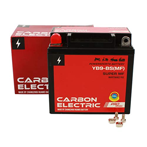 Carbon Electric Gel Batterie YB9-BS Motorradbatterie 12V 9Ah Motorrad Roller Rollerbatterie