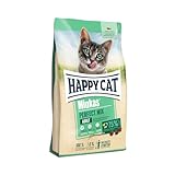 Happy Cat 70416 – Happy Cat Minkas Perfect Mix Geflügel, Fisch & Lamm – Trockenfutter für Katzen – 10 kg Inhalt