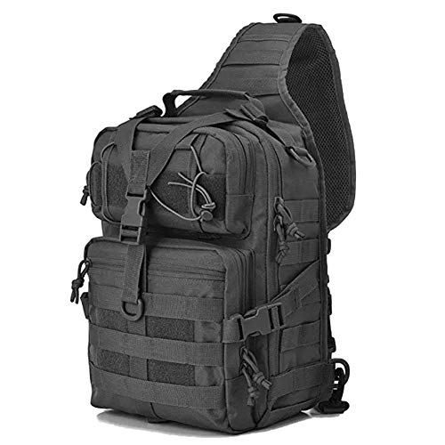 Roexboz Taktische Brusttasche Militär Schultertasche Große Kapazität Crossbody Tasche Sling Rucksack für Reisen Wandern Camping