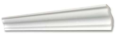 DECOSA Zierprofil S50 SOPHIE - Edle Stuckleiste in Weiß - 30 Leisten à 2 m Länge = 60 m - Zierleiste aus Styropor 40 x 45 mm - Für Decke oder Wand