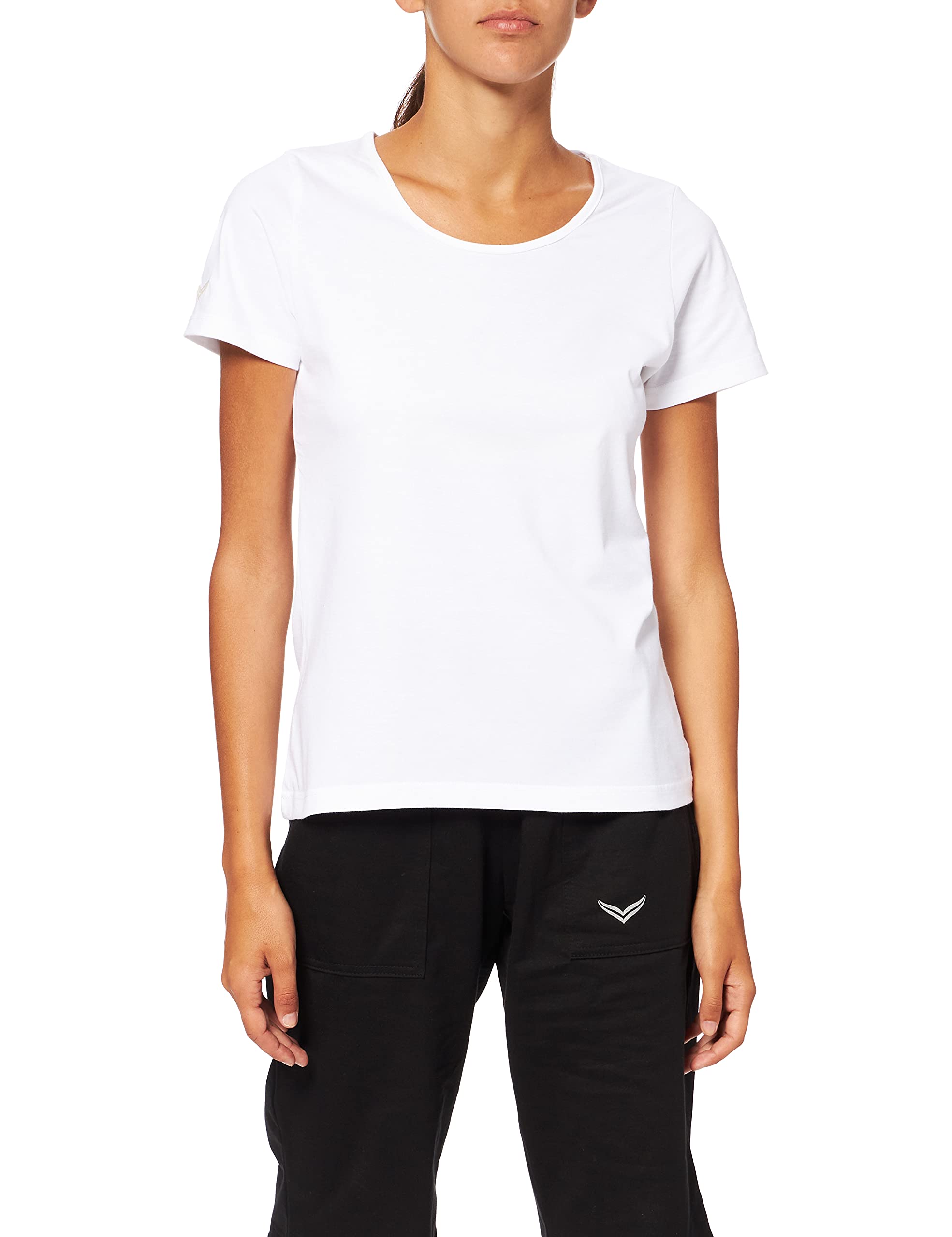 Trigema Damen Biobaumwolle 539201 T-Shirt, Weiß, M