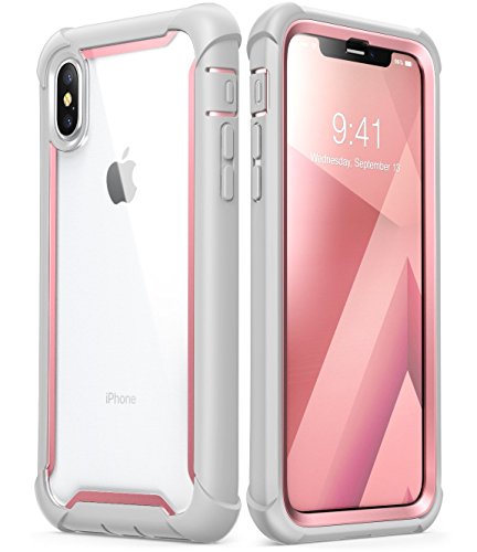 i-Blason iPhone XS Max Hülle [Ares] 360 Grad Handyhülle Bumper Case Robust Schutzhülle Clear Cover mit integriertem Displayschutz für Apple iPhone XS Max 6.5 Zoll 2018 (Pink)