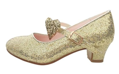 La Senorita Prinzessinnen Schuhe Glitzer ELSA Frozen Spanische Flamenco Schuhe Gold