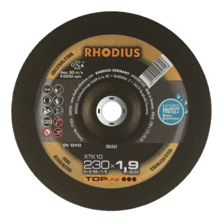 RHODIUS TOPline XTK10 Extradünne Trennscheibe 230 x 1,9 x 22,23 mm