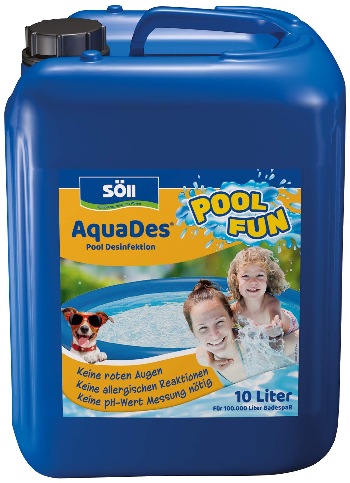 Söll 80426 AquaDes Pool-Desinfektion flüssig 10 l - wirksame Poolreinigung Wasserpflege gegen Bakterien und Keime zur Desinfektion von Pool Whirlpool Kinderplanschbecken Swimmingpool Schwimmbecken