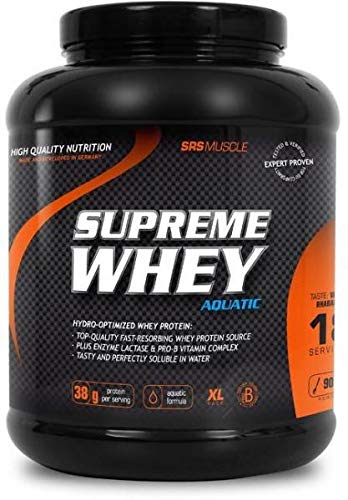 SRS Muscle - Supreme Whey XL, 900 g, Vanille-Rhabarber | Hydro-optimized Whey Protein | mit Enzym Laktase und Pro-B Vitaminen | aspartamfrei | deutsche Premiumqualität