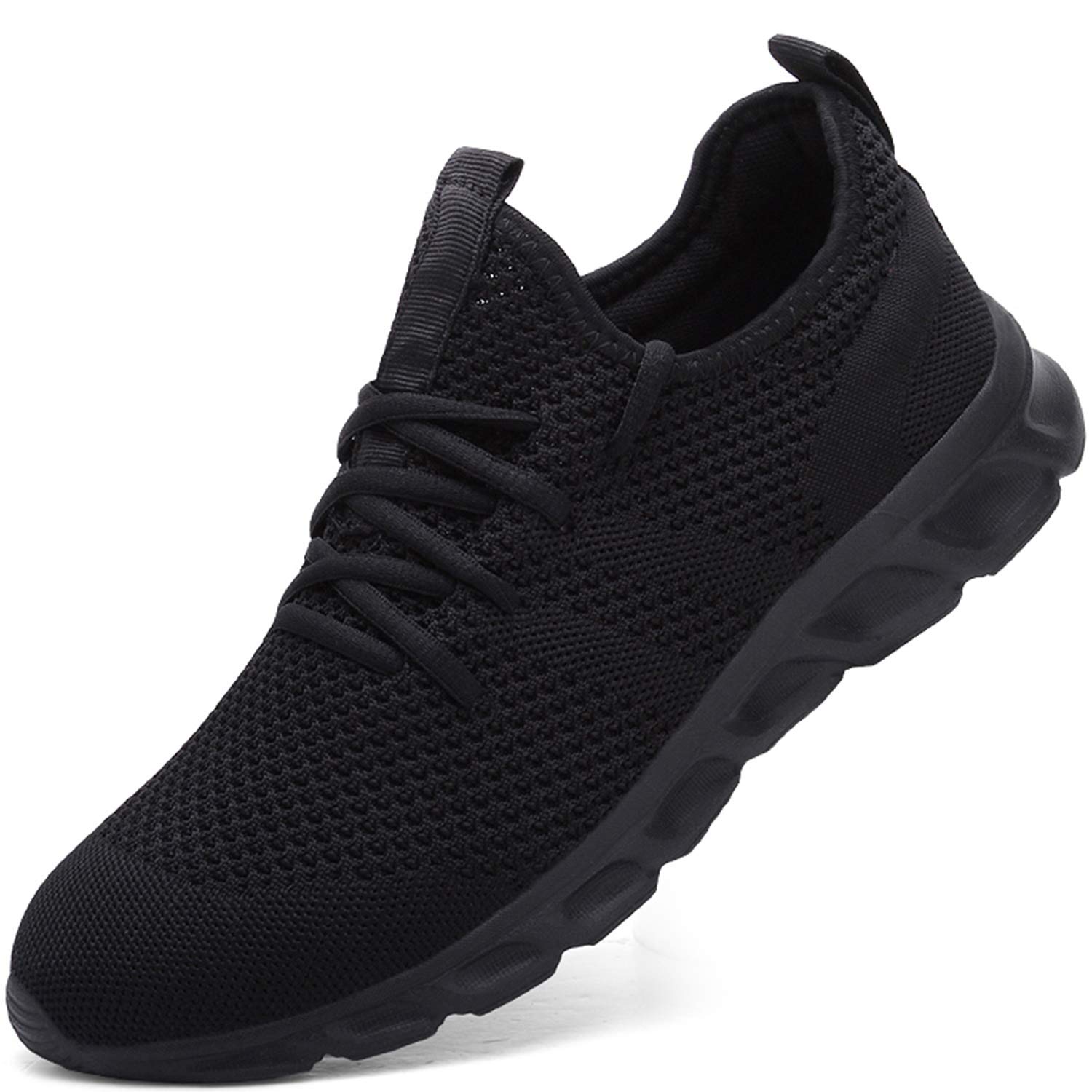 Damyuan Herren Laufschuhe Turnschuhe Sportschuhe Running Sneaker Freizeit Straßenlaufschuhe Fashion Leichtgewichts Atmungsaktiv Walkingschuhe Outdoor Fitness Jogging Sportsschuhe Schwarz 46 EU