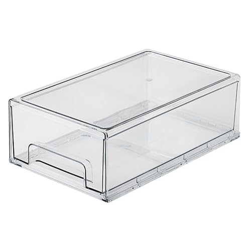 Praktische Kühlschrank-Schubladenbox, effizienter versiegelter Behälter, zuverlässige Aufbewahrungsbox, stapelbar, Gefrierschrank-Organizer-Koffer, gefriergeeignet, Kunststoff-Schubladenbehälter