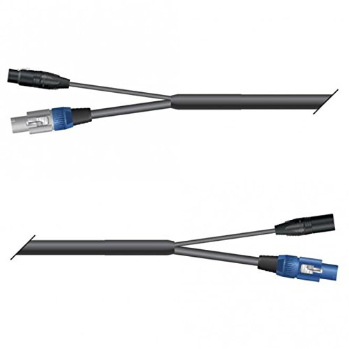 Sommer Cable Monolith Kombi Netz + DMX 0,5m NC3FXX/MXX-Powercon grau/blau - Netzkabel