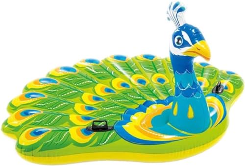 Sixcup® Aufblasbar Pool Schwimmen Sommeraußenpool Peacock Inflatable Island Riesige Strandschwimmer Pfau Poolfloß Pool-Insel Pool schwimmt Spielzeug Pool Lounge für Erwachsene Kinder (Brown)