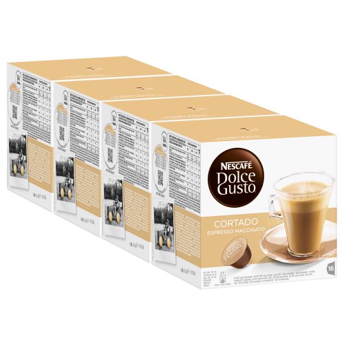 Nescafé Dolce Gusto Cortado Espresso Macchiato, Kaffee, Kaffeekapsel, 4er Pack, 4 x 16 Kapseln