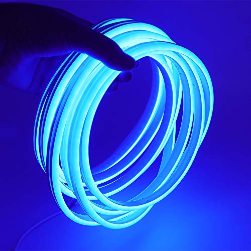 XUNATA Neon LED Strip Streifen, 12V 2835 120leds/m Diffusion Flex LED Lichtband Schlauch (Blau,4M）