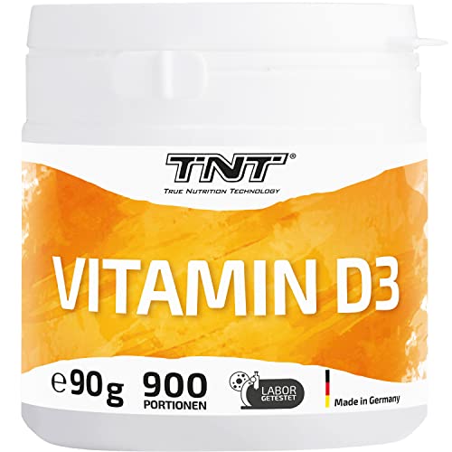 TNT – 900 Portionen Vitamin D3 Hochdosiert Pulver – Top Löslichkeit - Laborgetestet – 90g