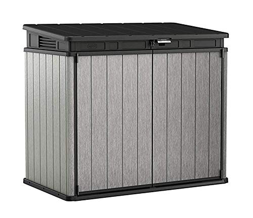 Koll Living Aufbewahrungsbox / Mülltonnenbox Elite Store - 1150 Liter Fassungsvermögen für bis zu Zwei 240 Liter Tonnen - mit aufklappbaren Deckel & Gasdruckfedern