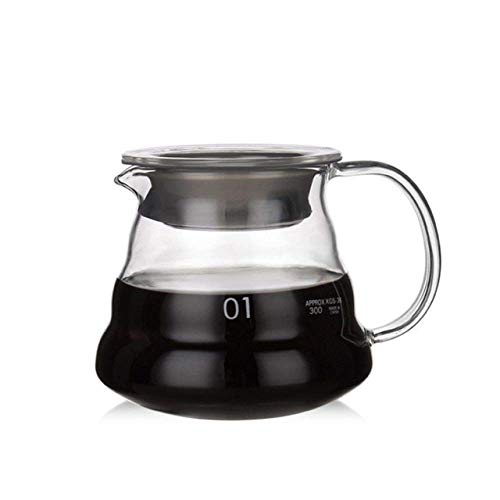 YYAI-HHJU Mokka-Topf, hitzebeständig, V60, für Glas-Server, Kaffeekanne, Tropfen, Kaffee, Wasserkocher, Brewer, Barista, Percolator, 580 ml
