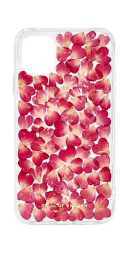 IDEAL OF SWEDEN Durchsichtige Handyhülle mit erhöhten Kanten und natürlichen Blütenblättern, fallgetesteter Schutz mit transparentem Finish für iPhone 11 und XR (Red Roses)