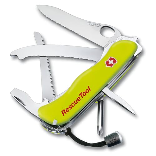 Victorinox RescueTool One Hand – Messer (170 g, 12.2 cm, 34,5 mm, 21 mm, Yellow, Stainless Steel)