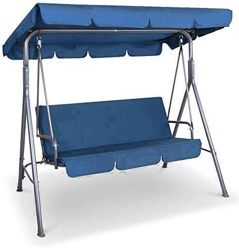 190x132x15cm Hollywoodschaukel Ersatzbezug Sonnendach Ersatzdach Gartenschaukel Gartenliege 3-Sitzer (Blau)