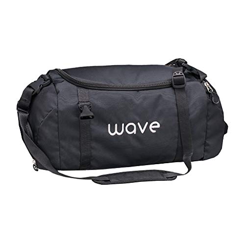 Wave Infinity 2-in-1 Sporttasche, Gym Tasche, Gym Duffle, Duffel Bag, Schwarz, für/Jungen, Mädchen, Unisex/ab der 5. Klasse, 23 Liter (2205/A Black)