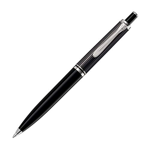 Pelikan Kugelschreiber Souverän 405 Stresemann, Schwarz-Anthrazit, hochwertiger Druckkugelschreiber im Geschenk-Etui, 803700
