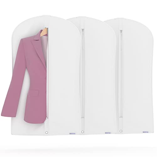 Hangerworld Atmungsaktiver Kleidersack 100cm Weiß Schutzhülle mit Transport-Öse