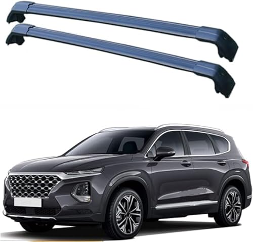 2 Stück Aluminium-Auto Dachträger Für Hyundai Neue Santa FE SUV 2013-2023, Gepäckträger Frachttransport Träger Auto-Dachzubehör