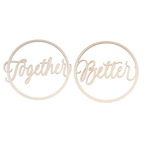 Oulii 2 Stück „Better Together" Hochzeitsstuhl-Schilder aus Holz für Brautpaar und Bräutigam Hochzeitstühle, zum Aufhängen