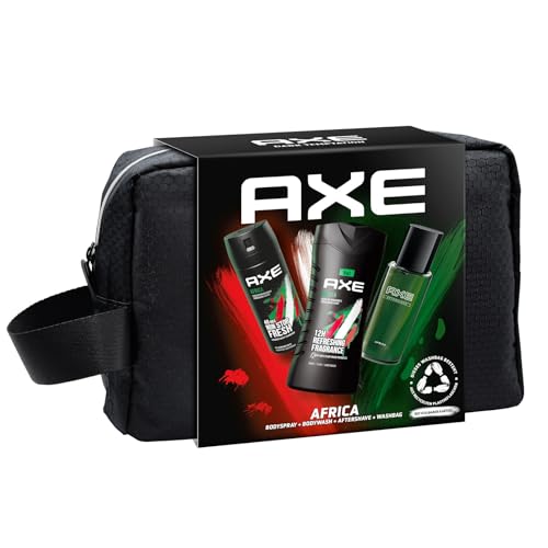 AXE Africa Geschenkset mit Kulturbeutel für Männer, mit Bodyspray, Duschgel und Aftershave (1 Stück)