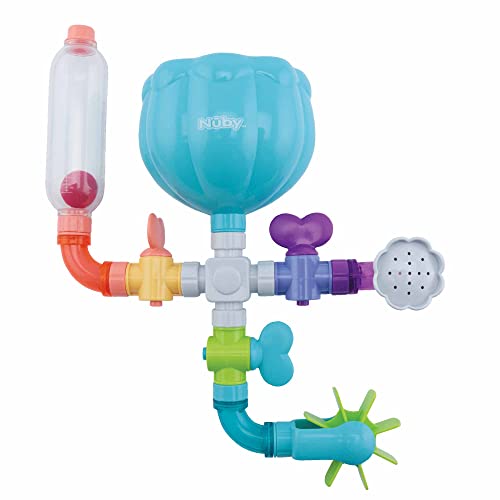 Nuby - Badespielzeug 'Crazy Waterworks' - Badewannespielzeug für Kinder - Interaktives Wasserspielzeug für ins Badewanne - Mit Saugnäpfen - Aqua - BPA-frei - 18+ Monate