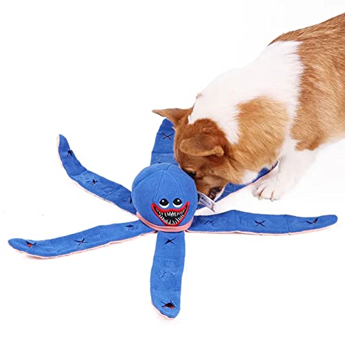 DaBoJinGo Snuffle Octopus Hundespielzeug, Individuelles Hundespielzeug, Quietschendes Spielzeug, Quietschendes Interaktives Crinkle-Hundespielzeug Für Langeweile-Futtersuche-Training