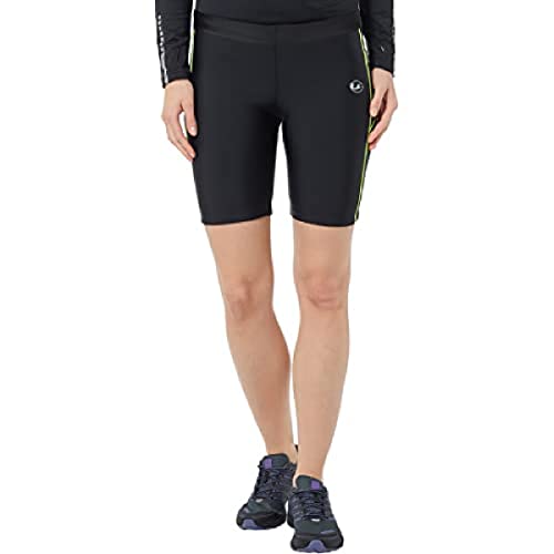 Ultrasport Damen Laufhose kurz mit Quick-Dry-Funktion, Schwarz/Neon Gelb, S