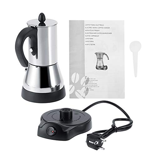 Fdit Elektrische Espressomaschine 200/300 ml, Espressokocher aus Edelstahl, elektrisch 220 V, EU 300ml